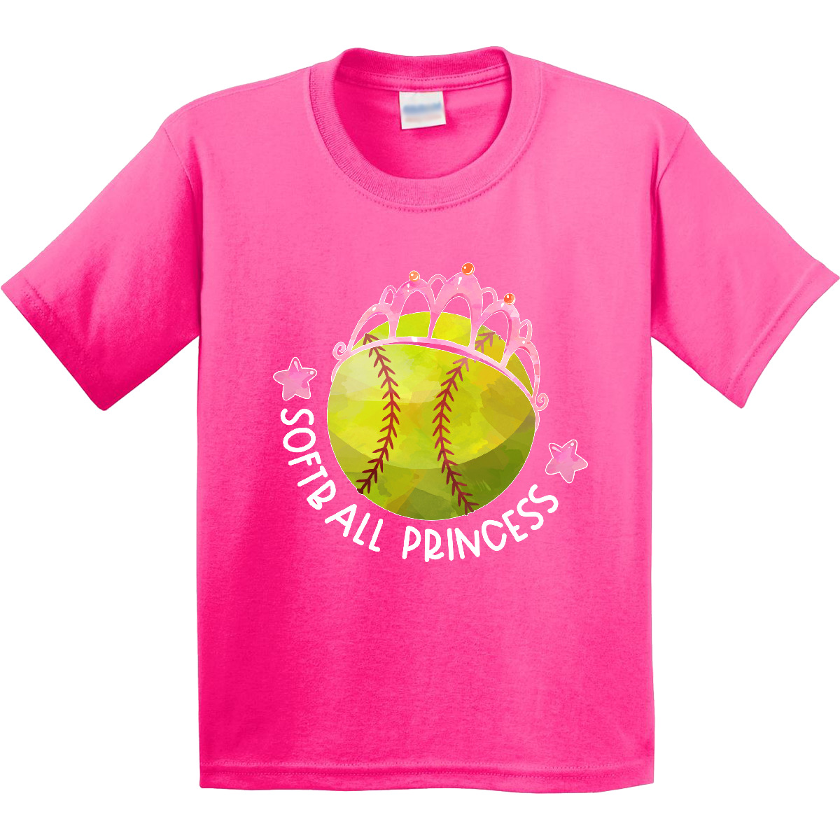 Inktastic Softball Princess- Tiara Youth T-Shirt Sports Kids Sport Ball Pink Fun - Picture 4 of 9