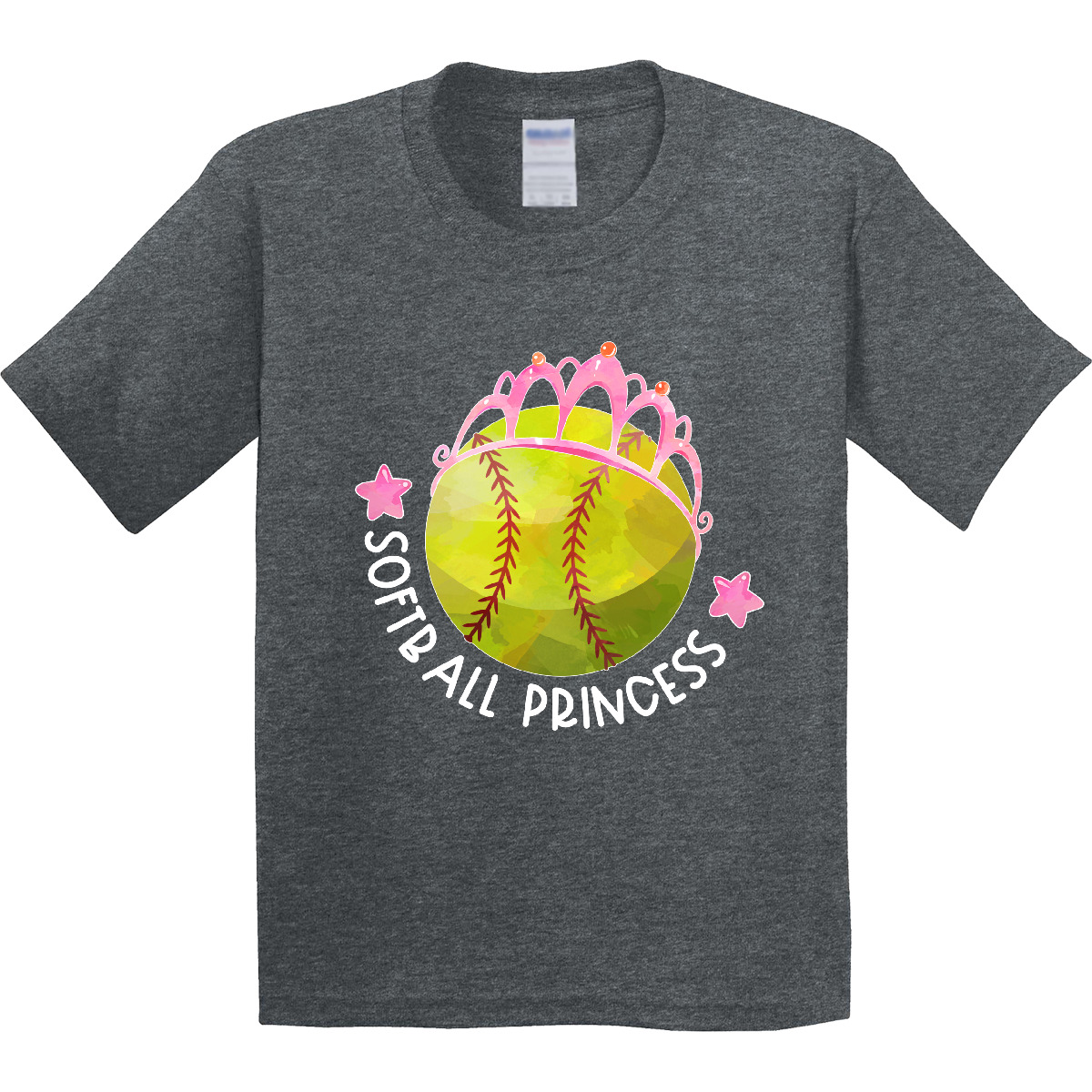 Inktastic Softball Princess- Tiara Youth T-Shirt Sports Kids Sport Ball Pink Fun - Picture 7 of 9