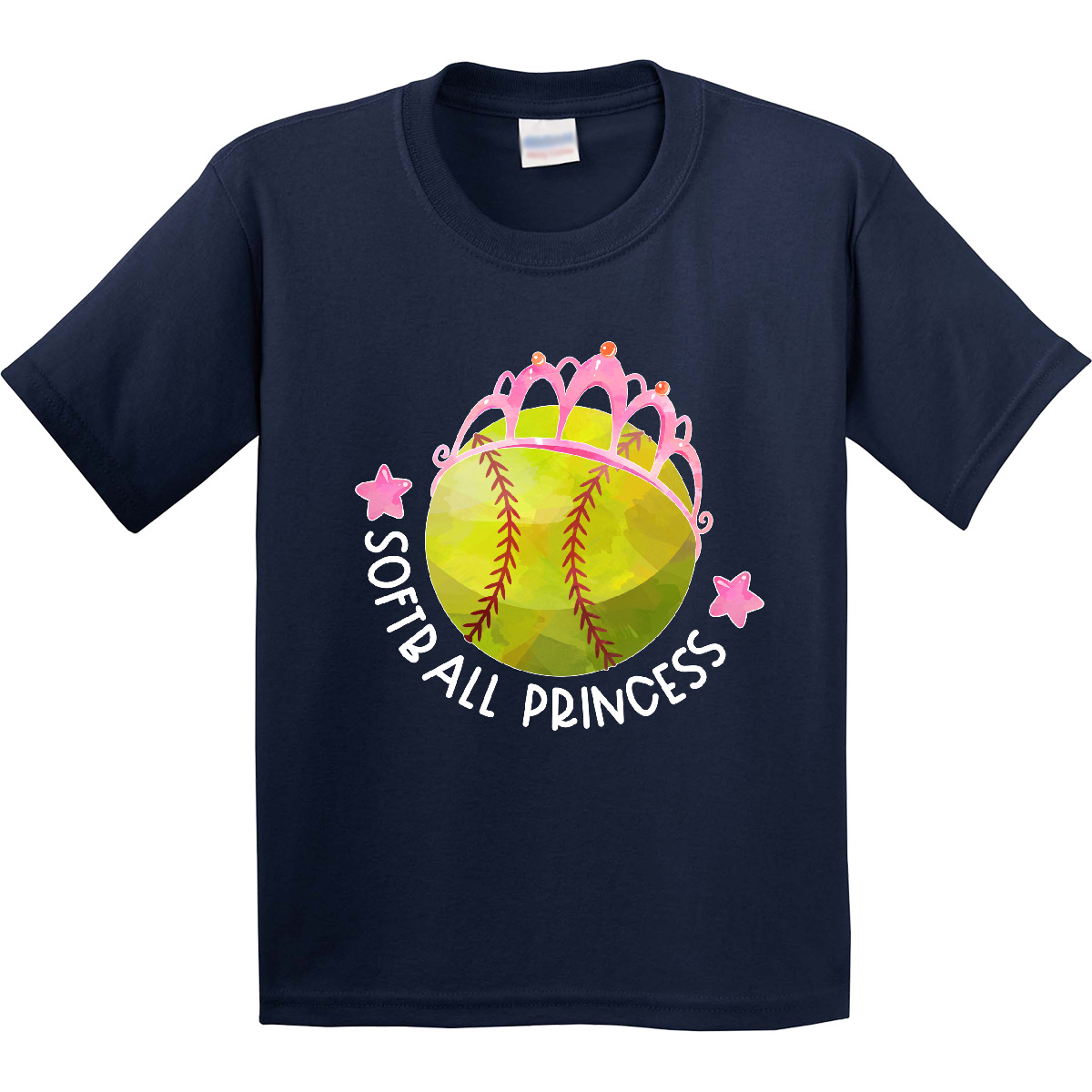 Inktastic Softball Princess- Tiara Youth T-Shirt Sports Kids Sport Ball Pink Fun - Picture 3 of 9