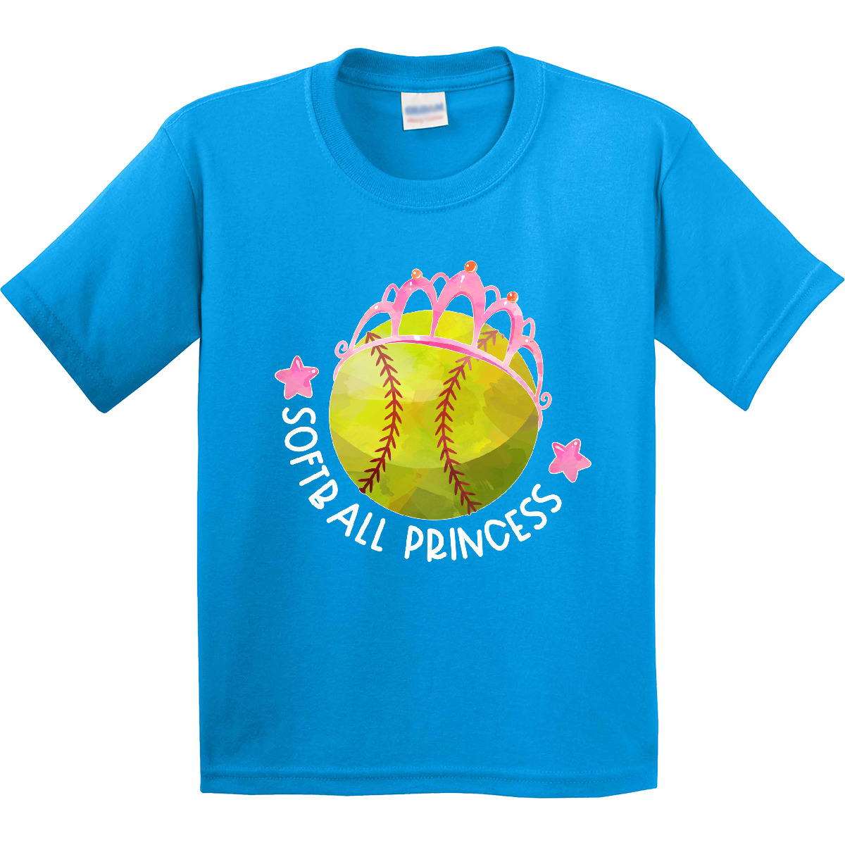 Inktastic Softball Princess- Tiara Youth T-Shirt Sports Kids Sport Ball Pink Fun - Picture 5 of 9
