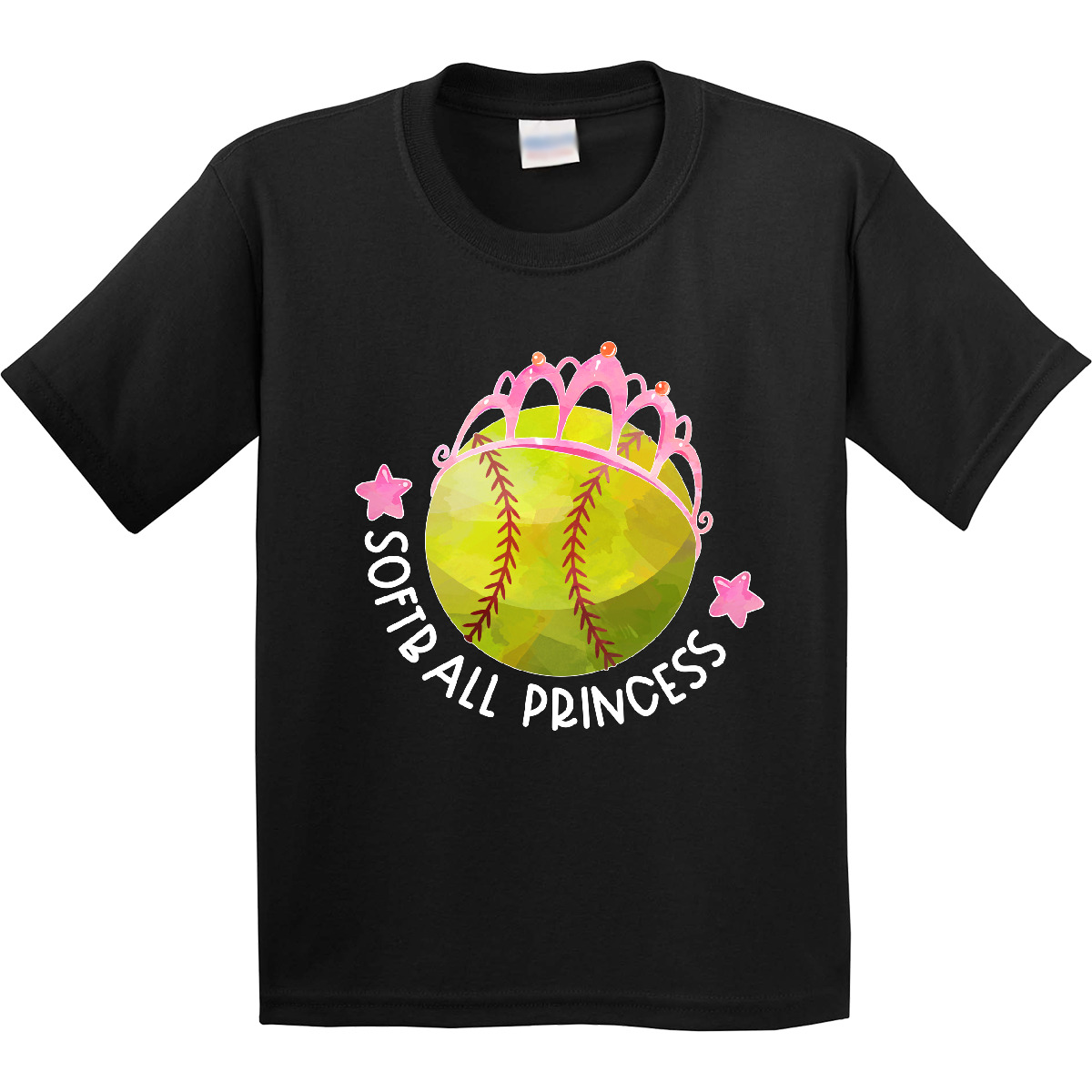 Inktastic Softball Princess- Tiara Youth T-Shirt Sports Kids Sport Ball Pink Fun - Picture 2 of 9