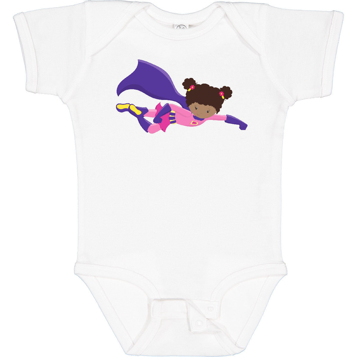 Inktastic African American Girl, Cape, Superhero Girl Baby Bodysuit Black Cute - Picture 10 of 11