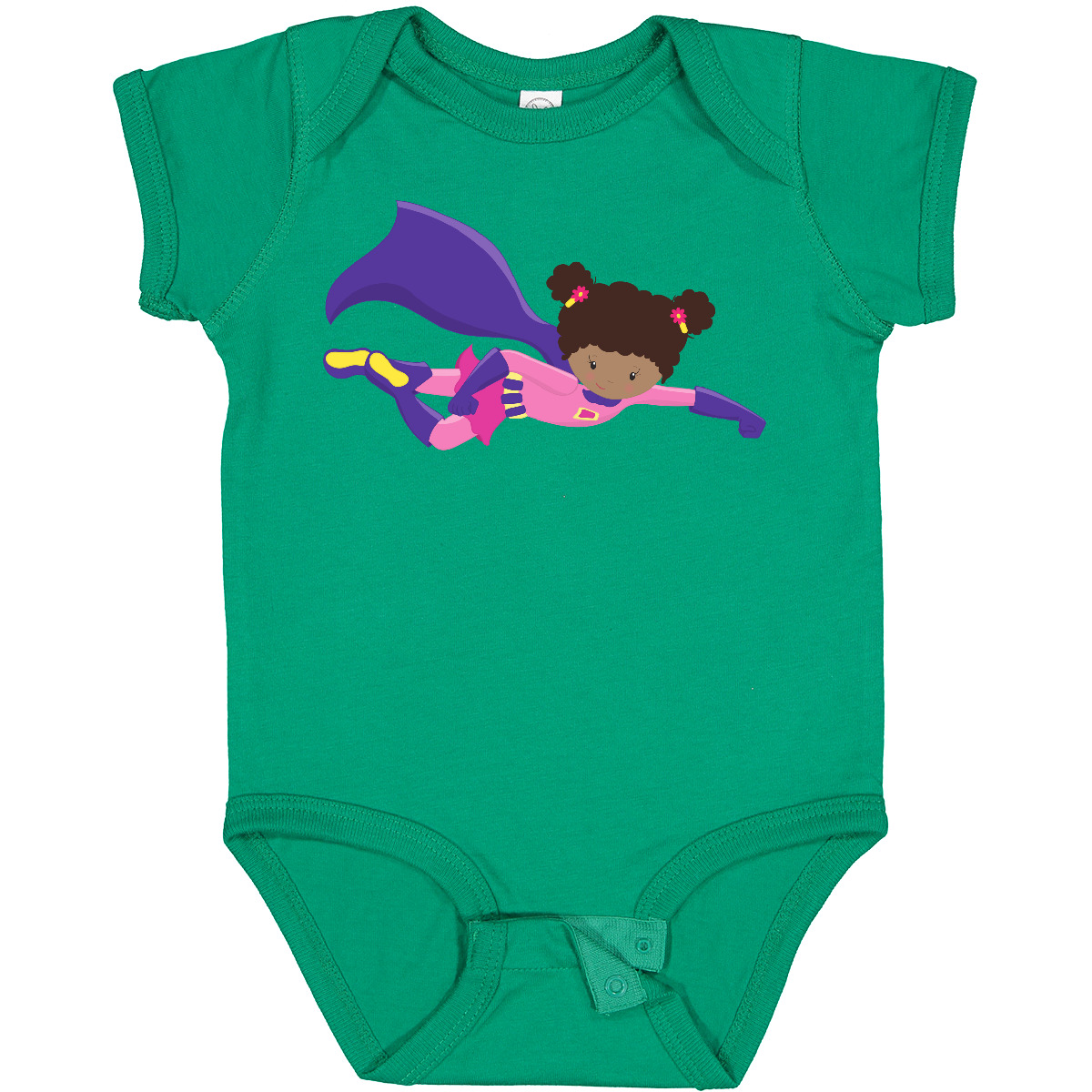 Inktastic African American Girl, Cape, Superhero Girl Baby Bodysuit Black Cute - Picture 6 of 11