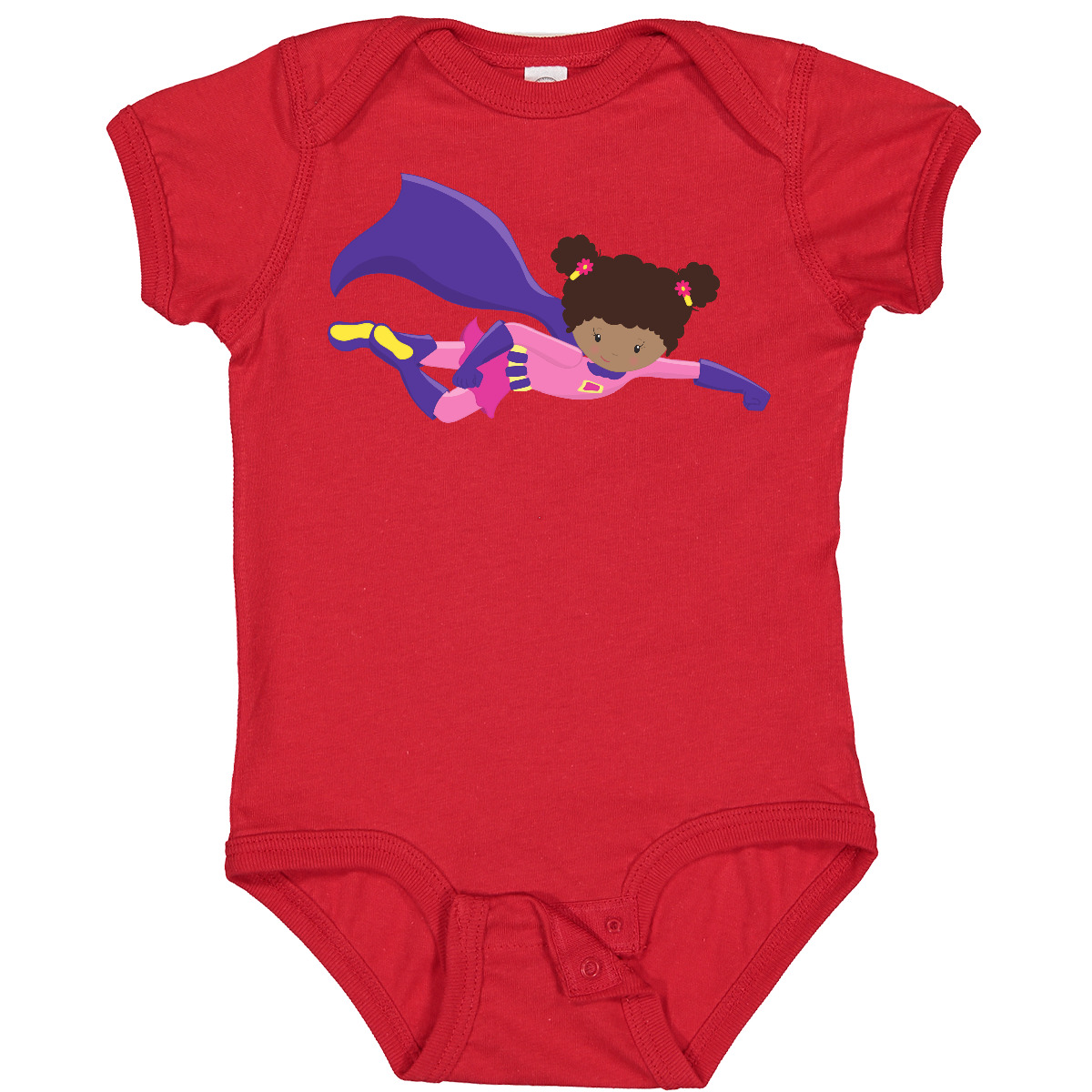 Inktastic African American Girl, Cape, Superhero Girl Baby Bodysuit Black Cute - Picture 8 of 11
