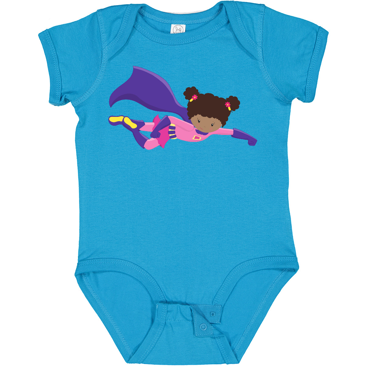 Inktastic African American Girl, Cape, Superhero Girl Baby Bodysuit Black Cute - Picture 9 of 11