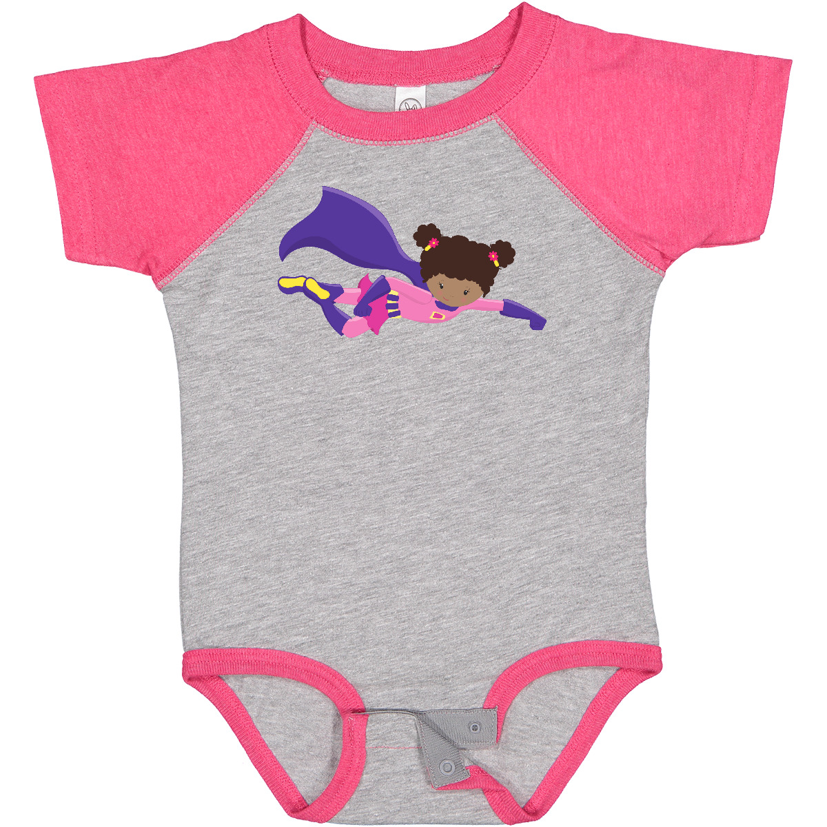 Inktastic African American Girl, Cape, Superhero Girl Baby Bodysuit Black Cute - Picture 4 of 11