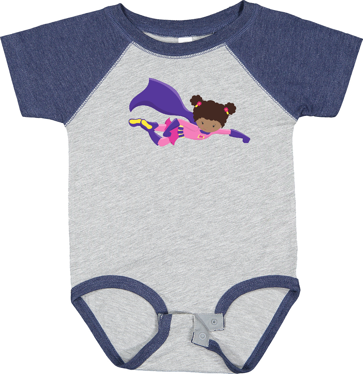 Inktastic African American Girl, Cape, Superhero Girl Baby Bodysuit Black Cute - Picture 5 of 11