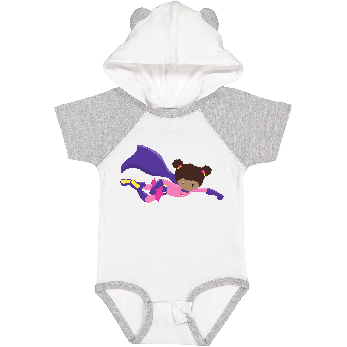 Inktastic African American Girl, Cape, Superhero Girl Baby Bodysuit Black Cute - Picture 11 of 11