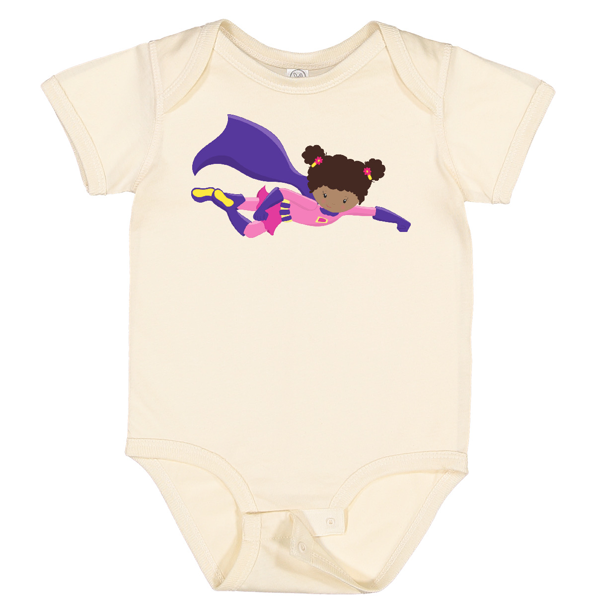 Inktastic African American Girl, Cape, Superhero Girl Baby Bodysuit Black Cute - Picture 7 of 11