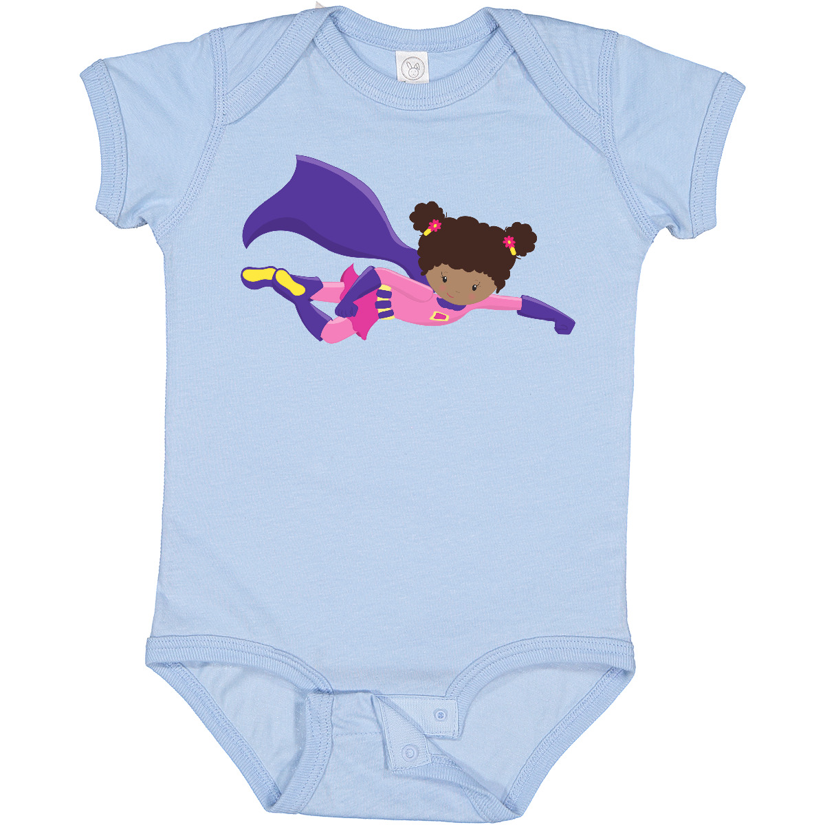 Inktastic African American Girl, Cape, Superhero Girl Baby Bodysuit Black Cute - Picture 2 of 11
