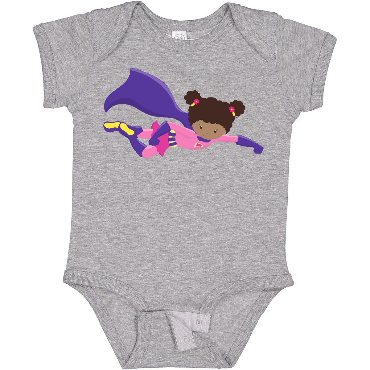 Inktastic African American Girl, Cape, Superhero Girl Baby Bodysuit Black Cute - Picture 3 of 11