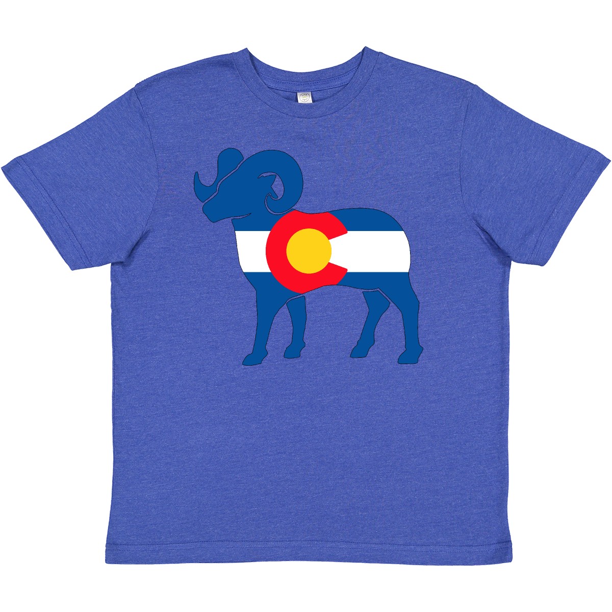 Inktastic Colorado Flag In Bighorn Sheep Silhouette Youth T-Shirt State Home Jc - Picture 5 of 6
