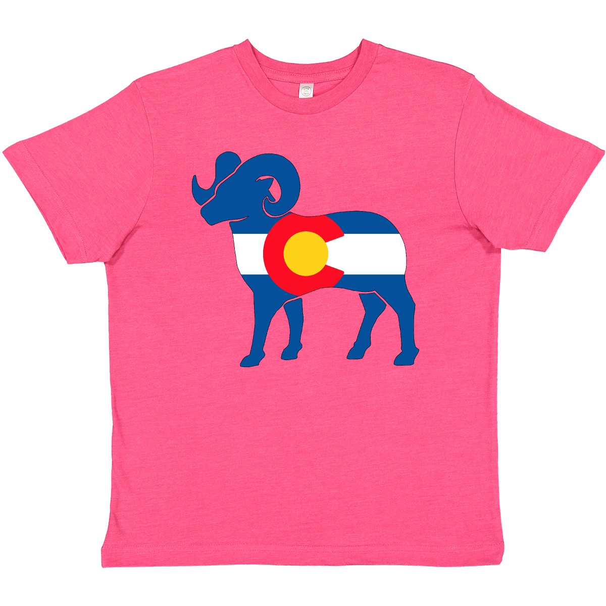 Inktastic Colorado Flag In Bighorn Sheep Silhouette Youth T-Shirt State Home Jc - Picture 4 of 6