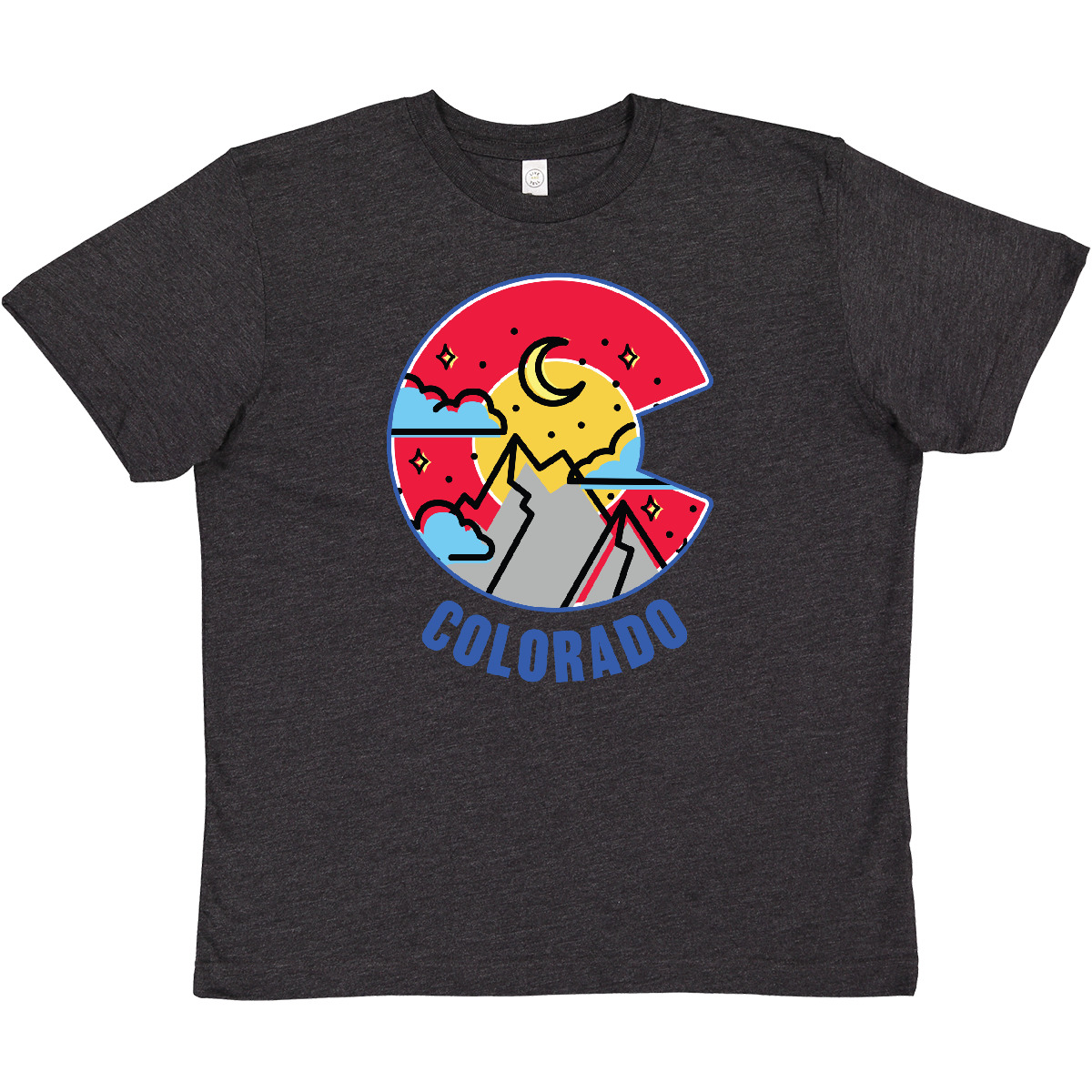 Inktastic Colorado Mountain Scene With Clouds And Moon Youth T-Shirt State Home - Picture 7 of 8