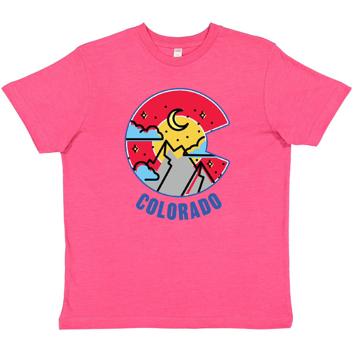 Inktastic Colorado Mountain Scene With Clouds And Moon Youth T-Shirt State Home - Picture 8 of 8