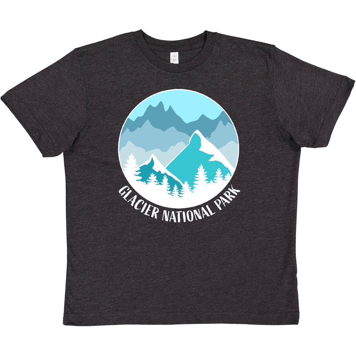 Inktastic Glacier National Park Blue Montana Youth T-Shirt State Home Scenery - Bild 5 von 6
