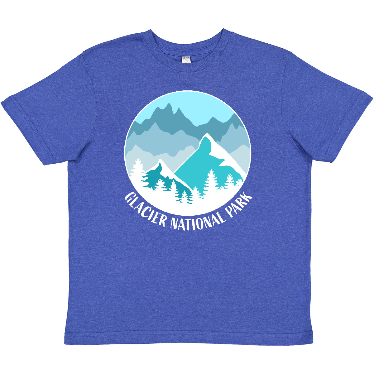 Inktastic Glacier National Park Blue Montana Youth T-Shirt State Home Scenery - Bild 6 von 6