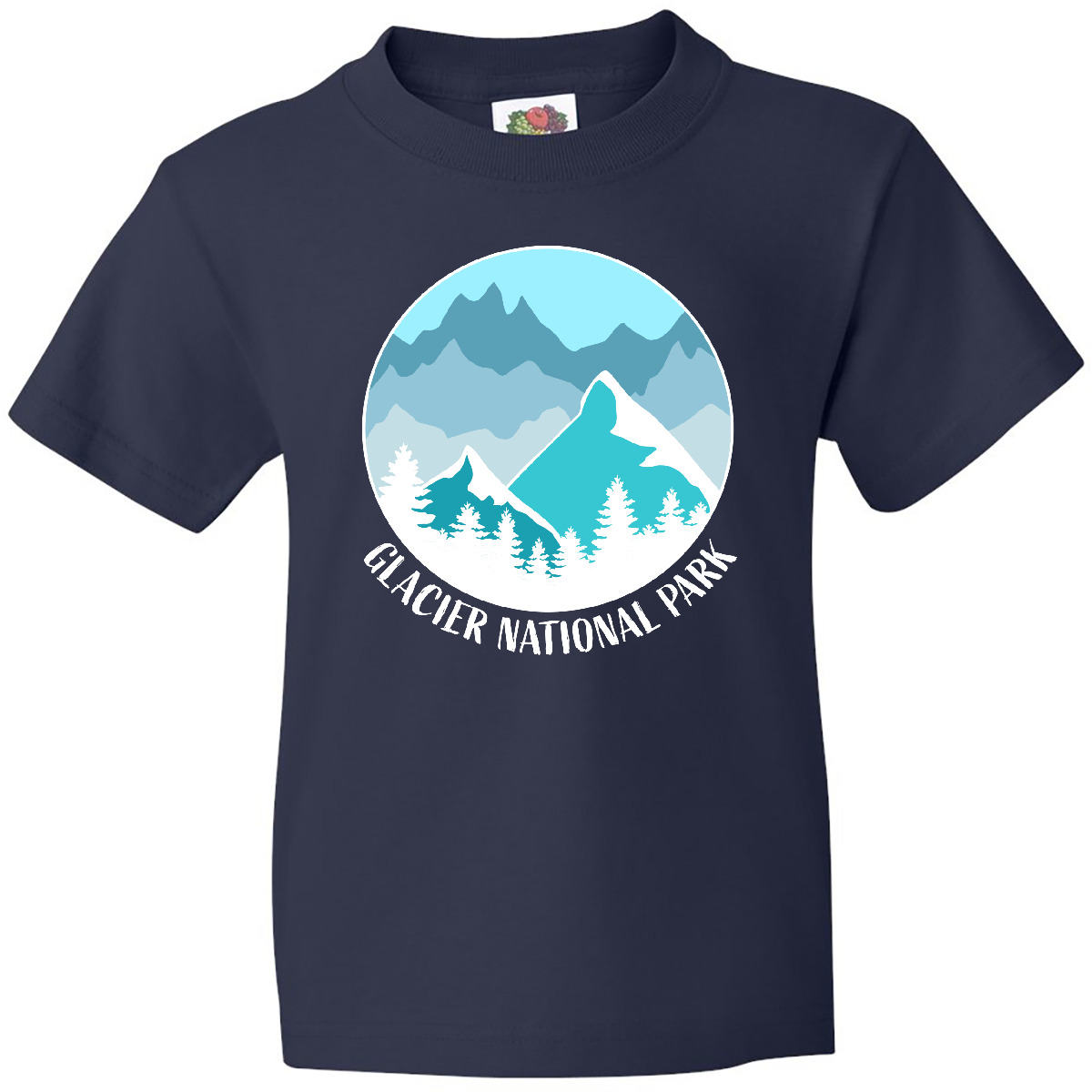 Inktastic Glacier National Park Blue Montana Youth T-Shirt State Home Scenery - Bild 3 von 6