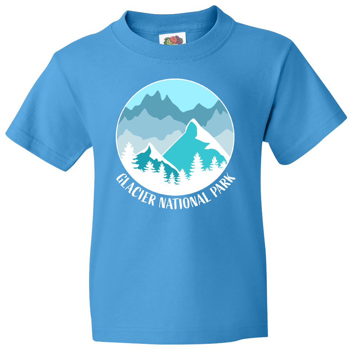 Inktastic Glacier National Park Blue Montana Youth T-Shirt State Home Scenery - Bild 4 von 6