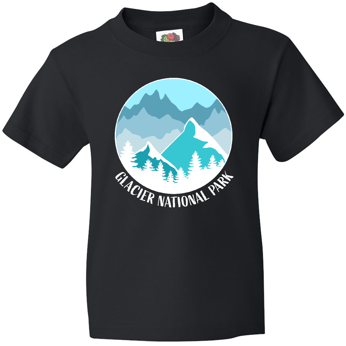 Inktastic Glacier National Park Blue Montana Youth T-Shirt State Home Scenery - Bild 2 von 6