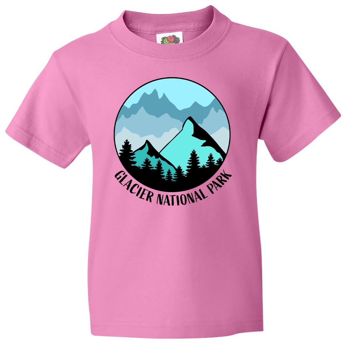 Inktastic Glacier National Park Montana Mountains Youth T-Shirt State Home Trees - Picture 2 of 7