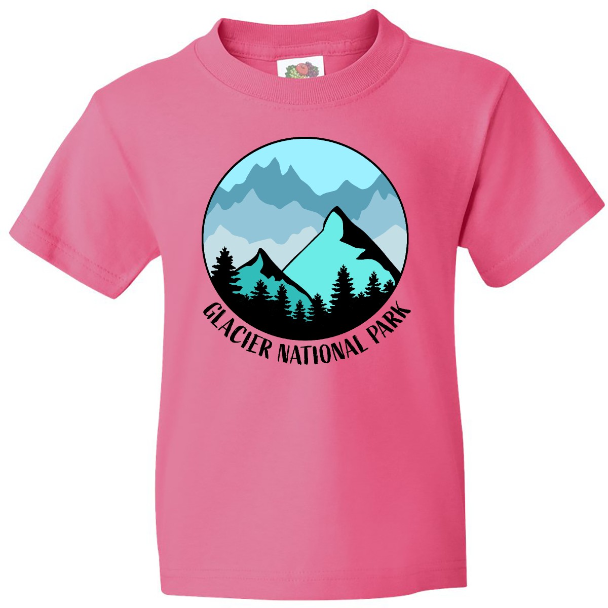 Inktastic Glacier National Park Montana Mountains Youth T-Shirt State Home Trees - Picture 3 of 7