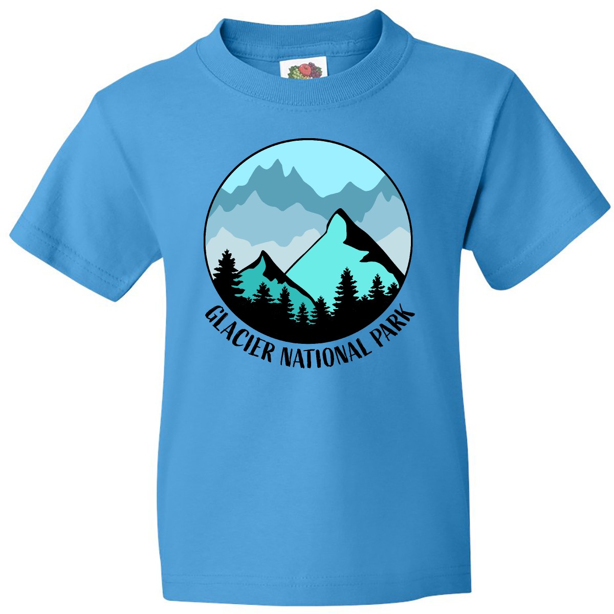 Inktastic Glacier National Park Montana Mountains Youth T-Shirt State Home Trees - Picture 4 of 7