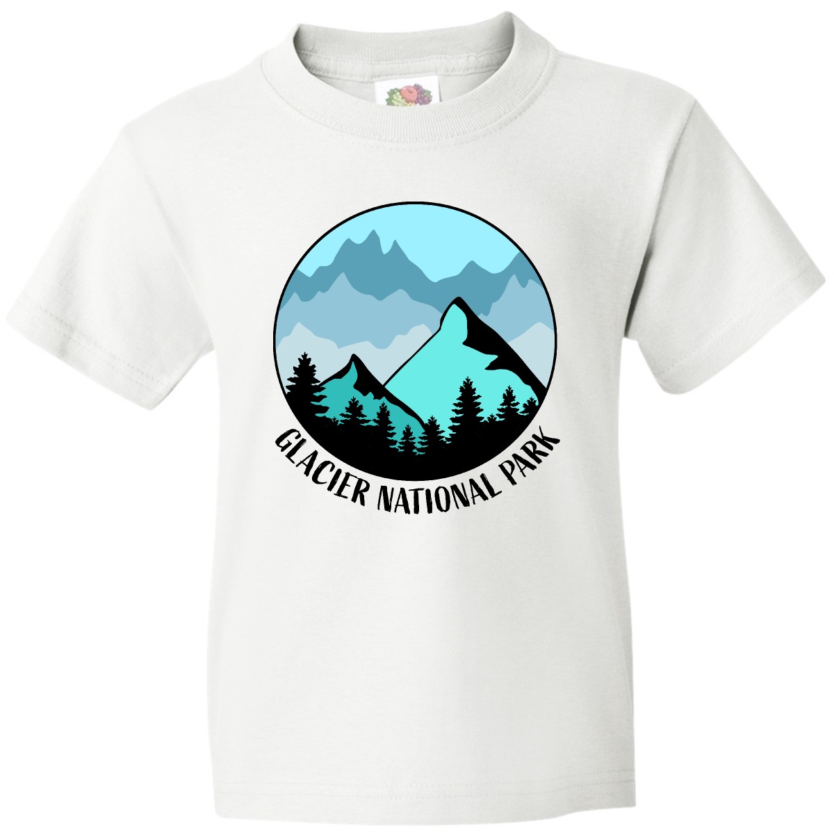 Inktastic Glacier National Park Montana Mountains Youth T-Shirt State Home Trees - Picture 7 of 7