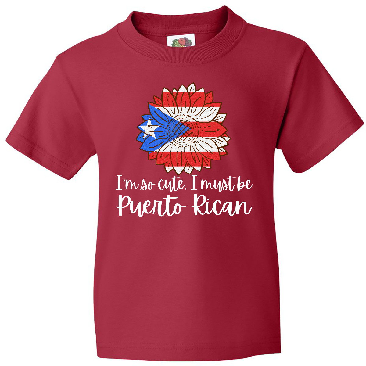 Inktastic I'm So Cute, I Must Be Puerto Rican Sunflower Puerto Youth T-Shirt New - Picture 5 of 7