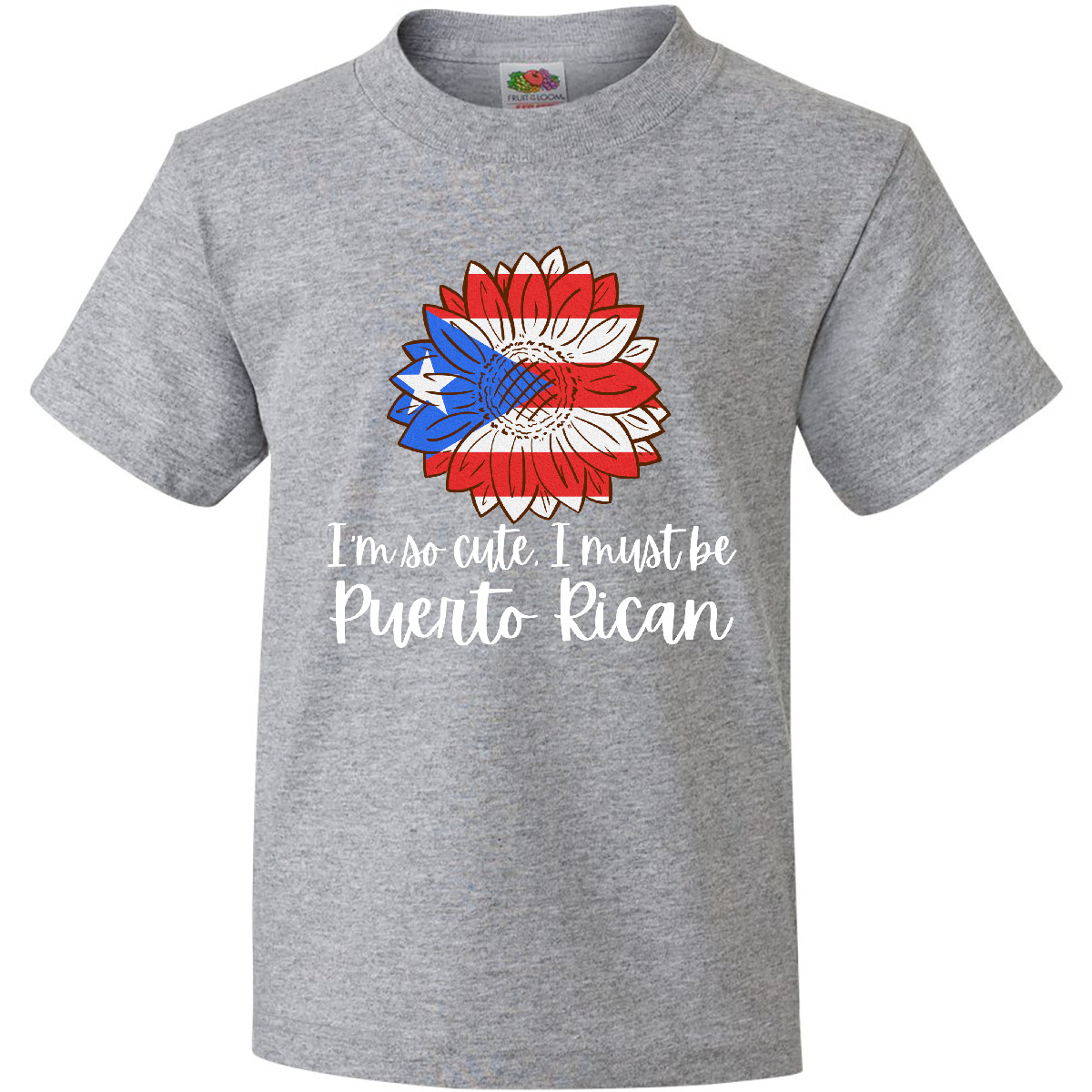 Inktastic I'm So Cute, I Must Be Puerto Rican Sunflower Puerto Youth T-Shirt New - Picture 2 of 7