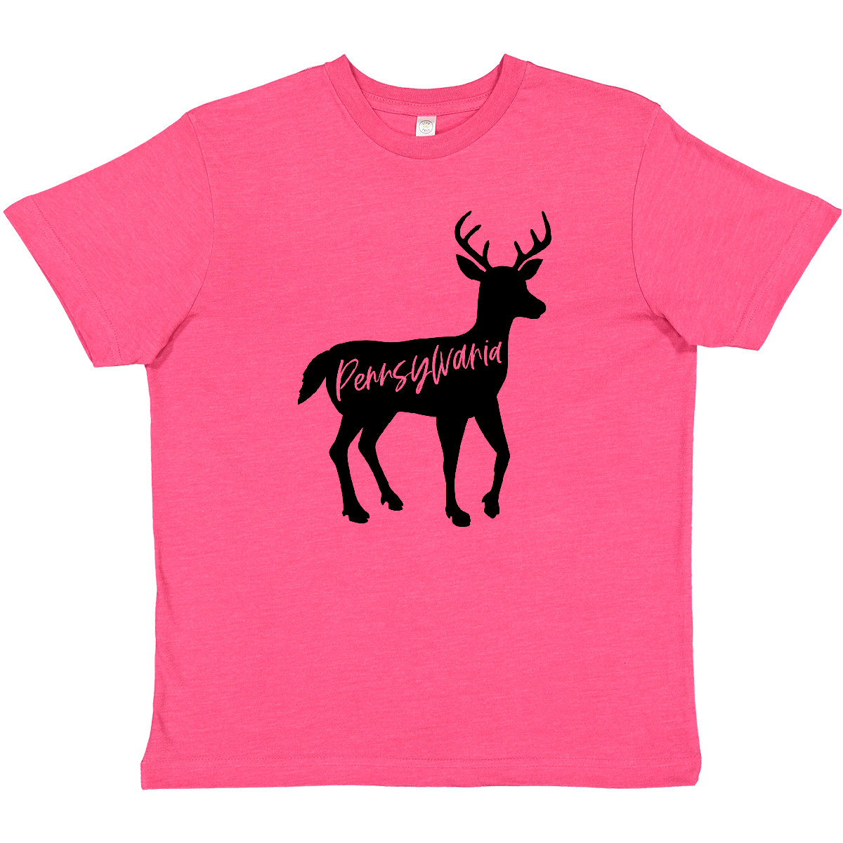 Inktastic Pennsylvania Black Deer Silhouette Youth T-Shirt State Home White City - Picture 7 of 9