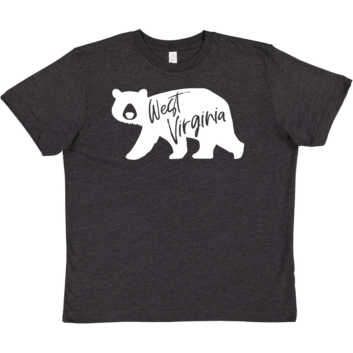 Inktastic West Virginia White Bear Silhouette Youth T-Shirt State Home Black For - Picture 7 of 9