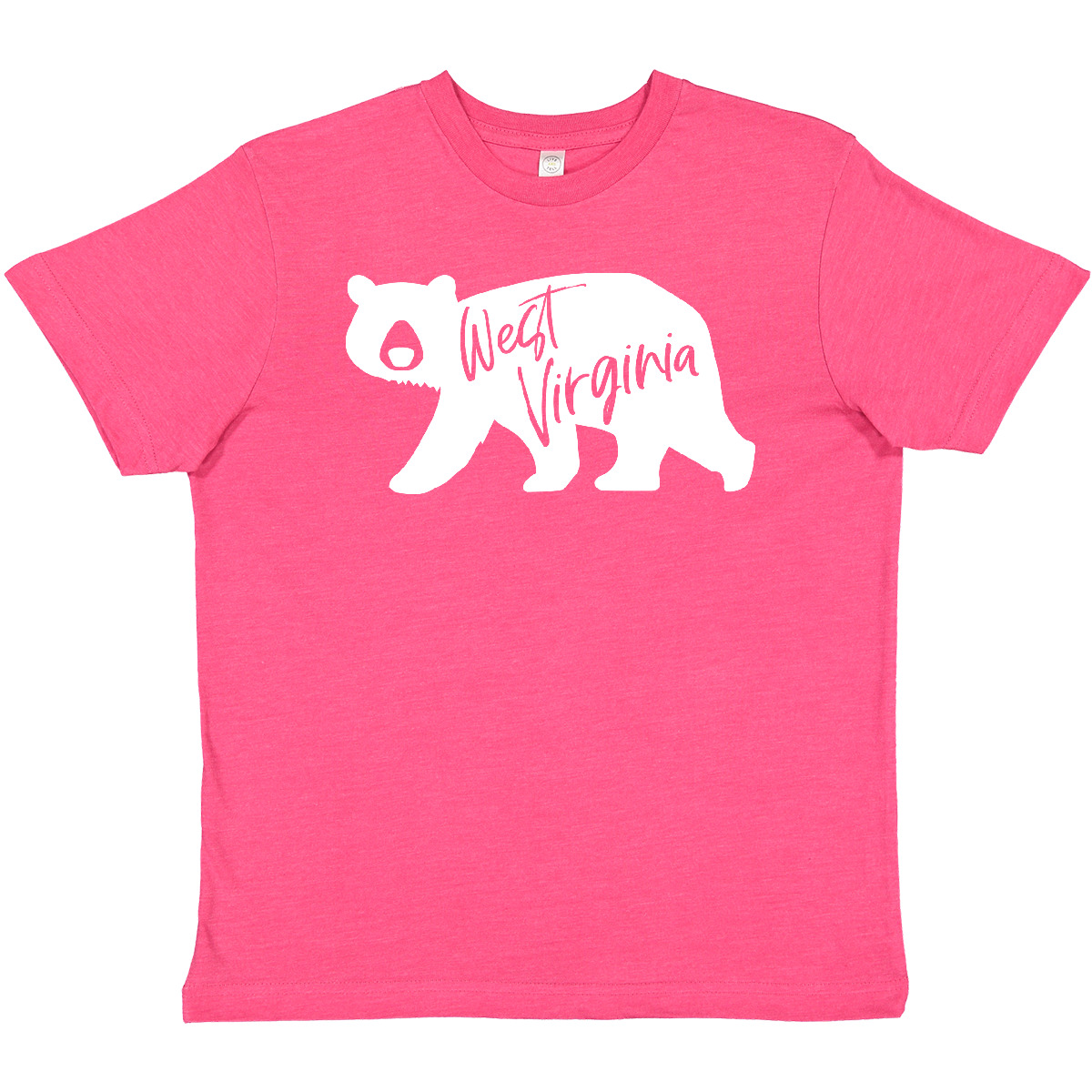 Inktastic West Virginia White Bear Silhouette Youth T-Shirt State Home Black For - Picture 8 of 9
