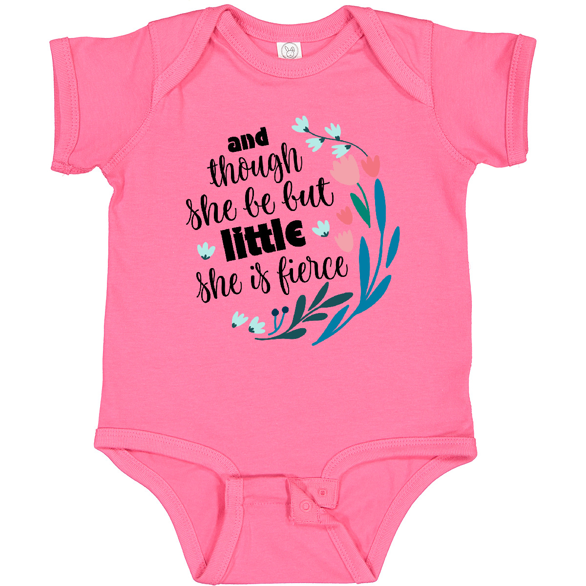 Inktastic Though She Be But Little Fierce Zitat Baby Body Geschenke Kinder Mädchen - Bild 5 von 7