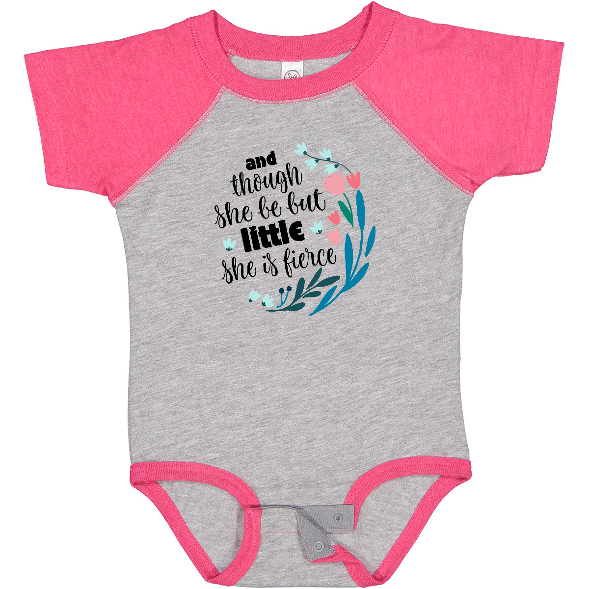 Inktastic Though She Be But Little Fierce Zitat Baby Body Geschenke Kinder Mädchen - Bild 4 von 7