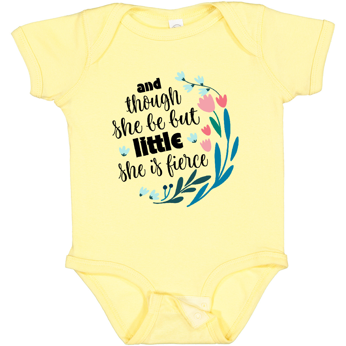 Inktastic Though She Be But Little Fierce Zitat Baby Body Geschenke Kinder Mädchen - Bild 2 von 7