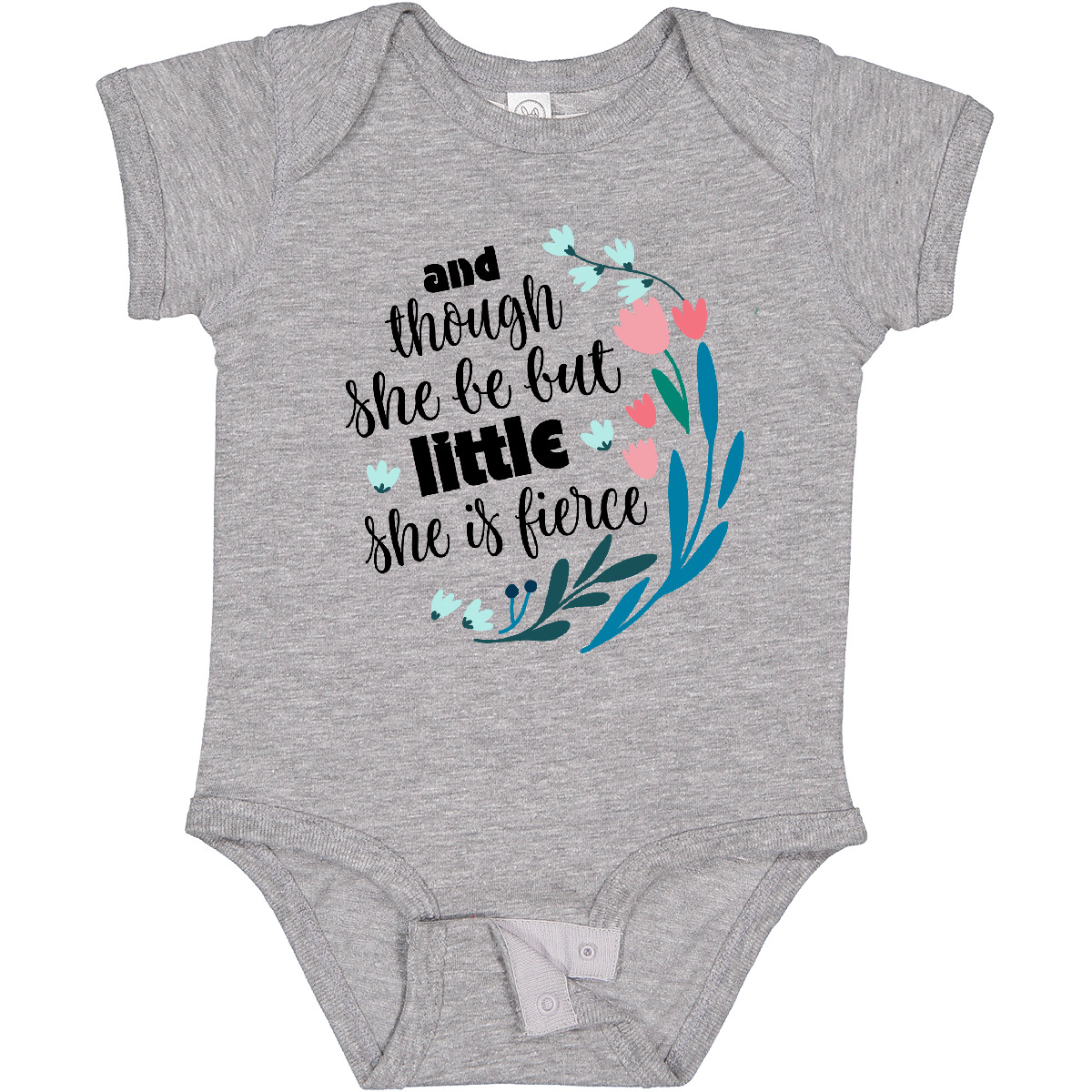 Inktastic Though She Be But Little Fierce Zitat Baby Body Geschenke Kinder Mädchen - Bild 3 von 7