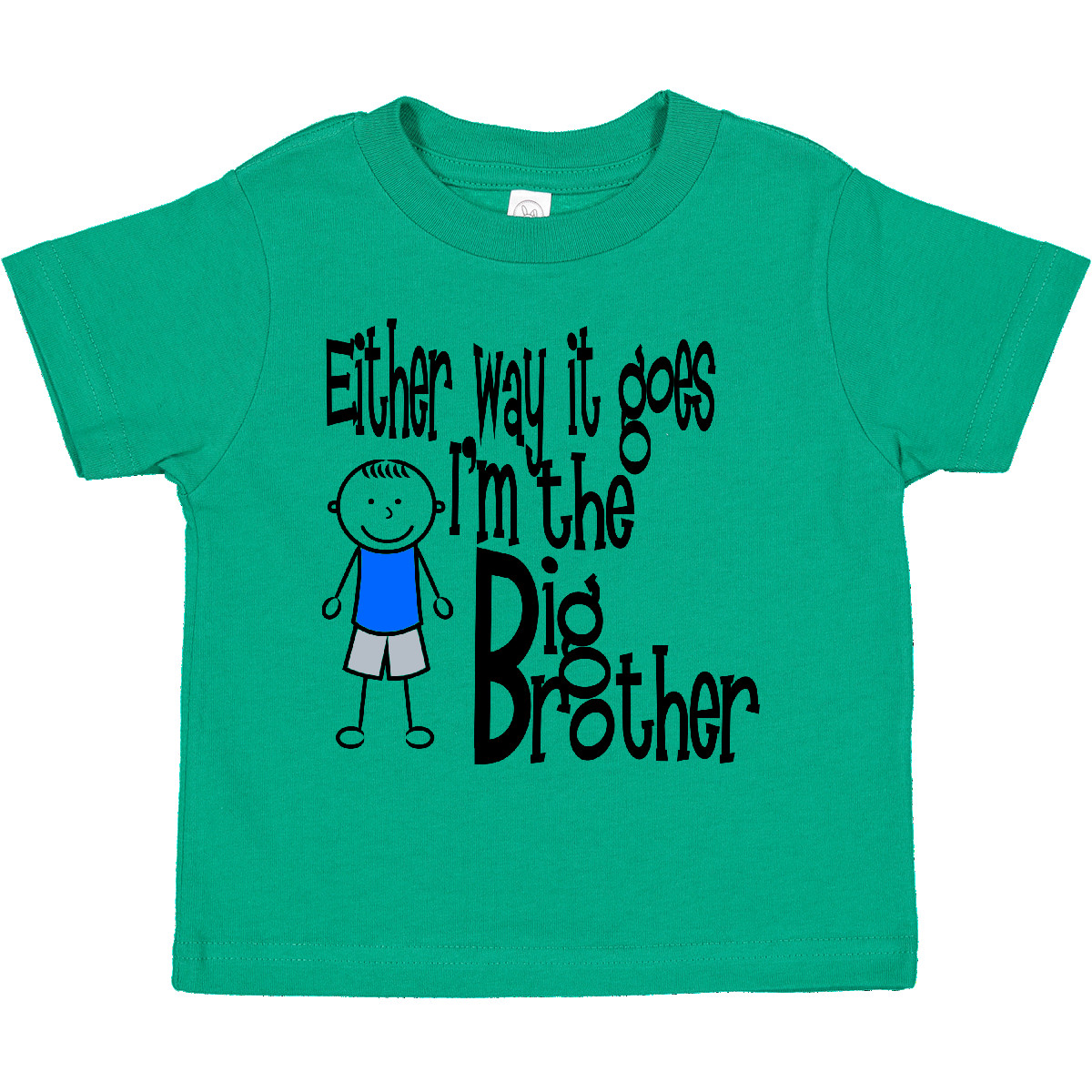 Inktastic Either Way It Goes, I'm The Big Brother Toddler T-Shirt Boodlebug Kids - Picture 4 of 9
