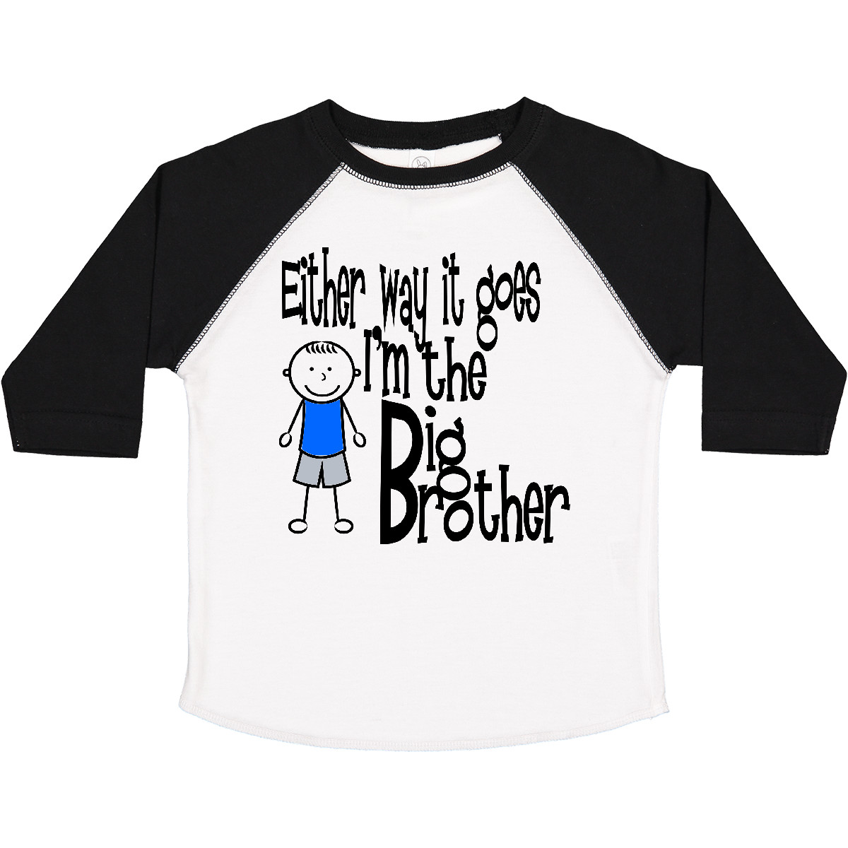Inktastic Either Way It Goes, I'm The Big Brother Toddler T-Shirt Boodlebug Kids - Picture 3 of 9