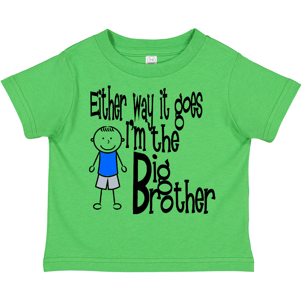Inktastic Either Way It Goes, I'm The Big Brother Toddler T-Shirt Boodlebug Kids - Picture 2 of 9