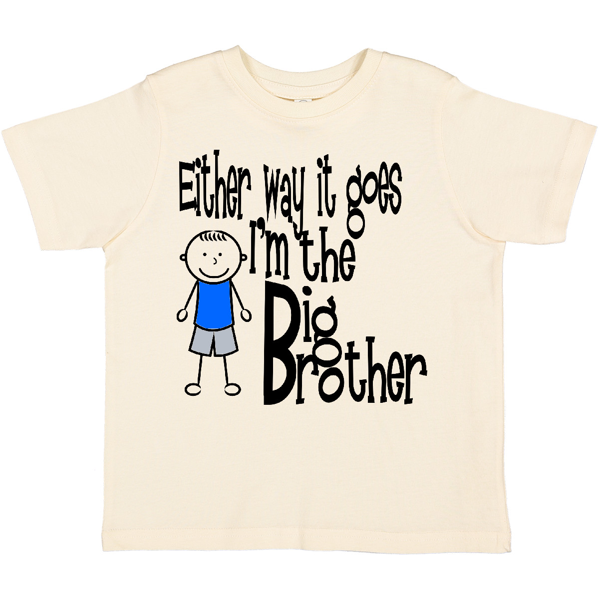 Inktastic Either Way It Goes, I'm The Big Brother Toddler T-Shirt Boodlebug Kids - Picture 5 of 9