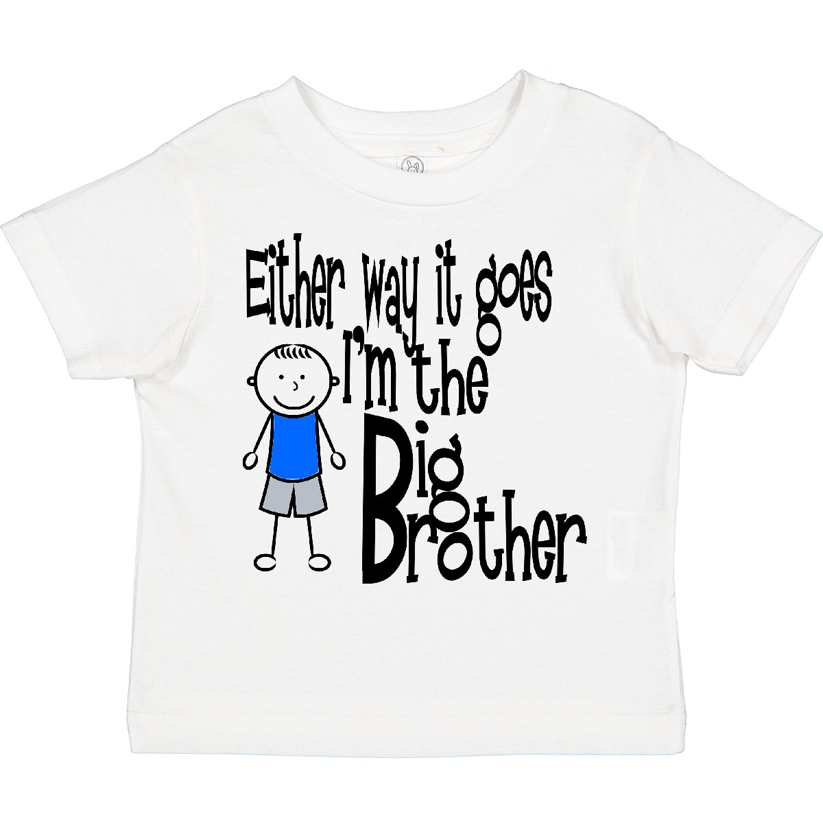 Inktastic Either Way It Goes, I'm The Big Brother Toddler T-Shirt Boodlebug Kids - Picture 8 of 9