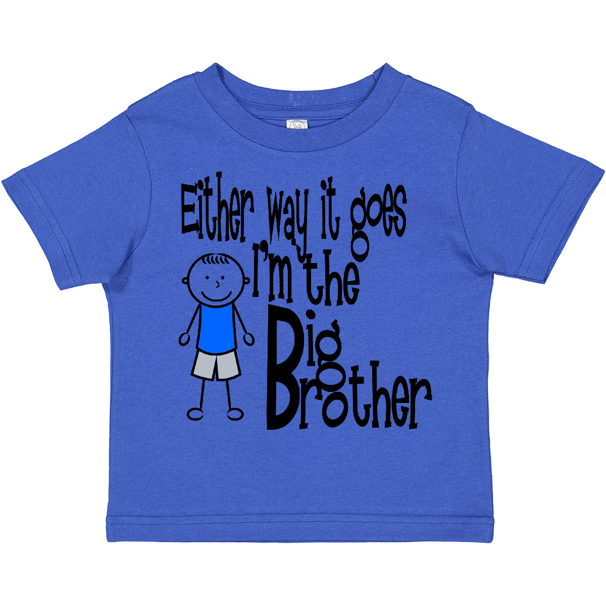 Inktastic Either Way It Goes, I'm The Big Brother Toddler T-Shirt Boodlebug Kids - Picture 6 of 9