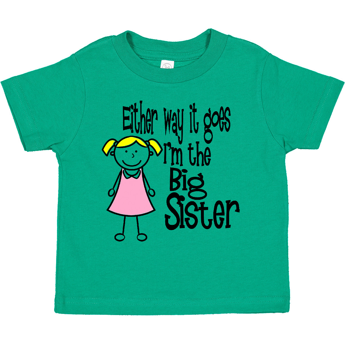 Inktastic Either Way It Goes, I'm The Big Sister Toddler T-Shirt Boodlebug Kids - Picture 7 of 14