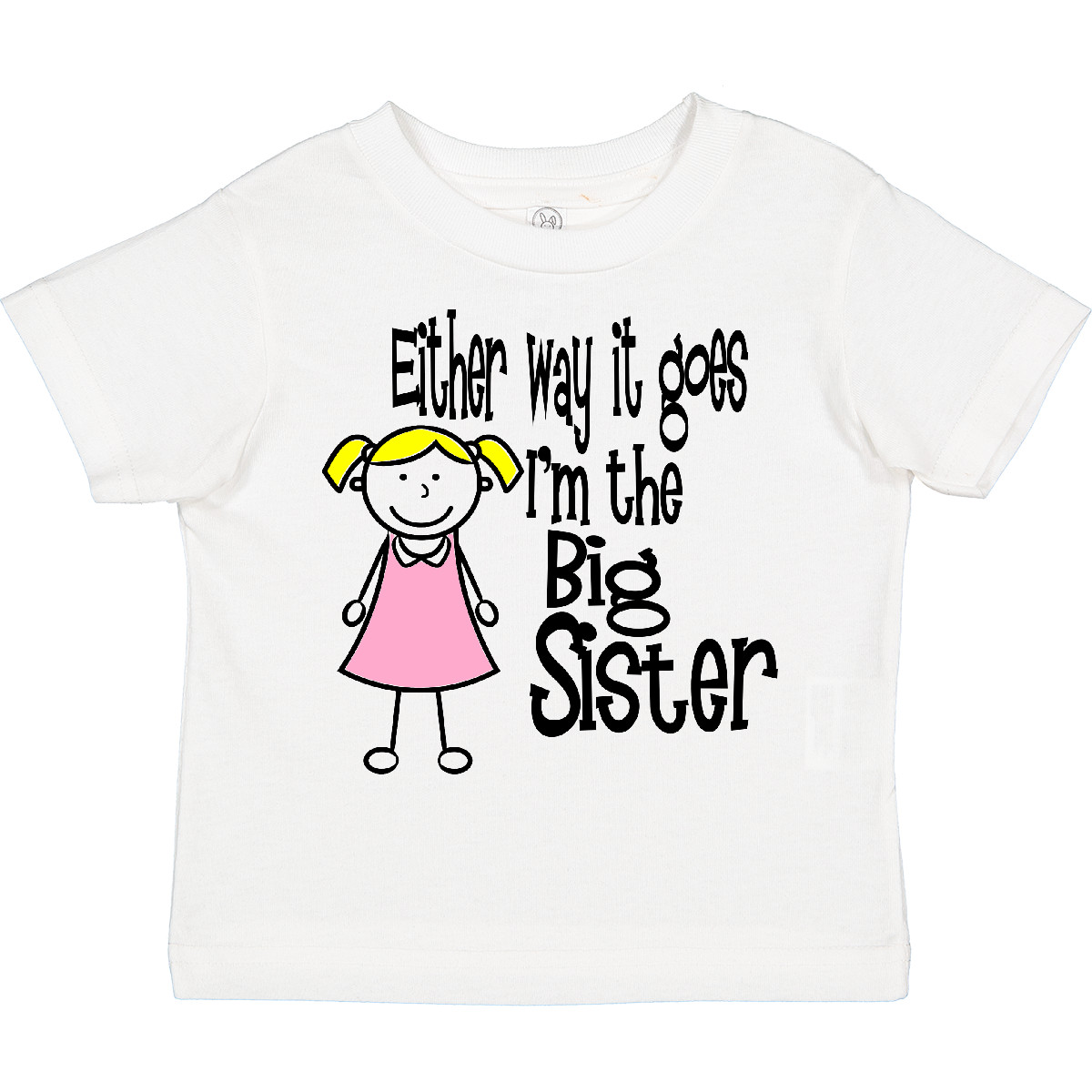 Inktastic Either Way It Goes, I'm The Big Sister Toddler T-Shirt Boodlebug Kids - Picture 13 of 14