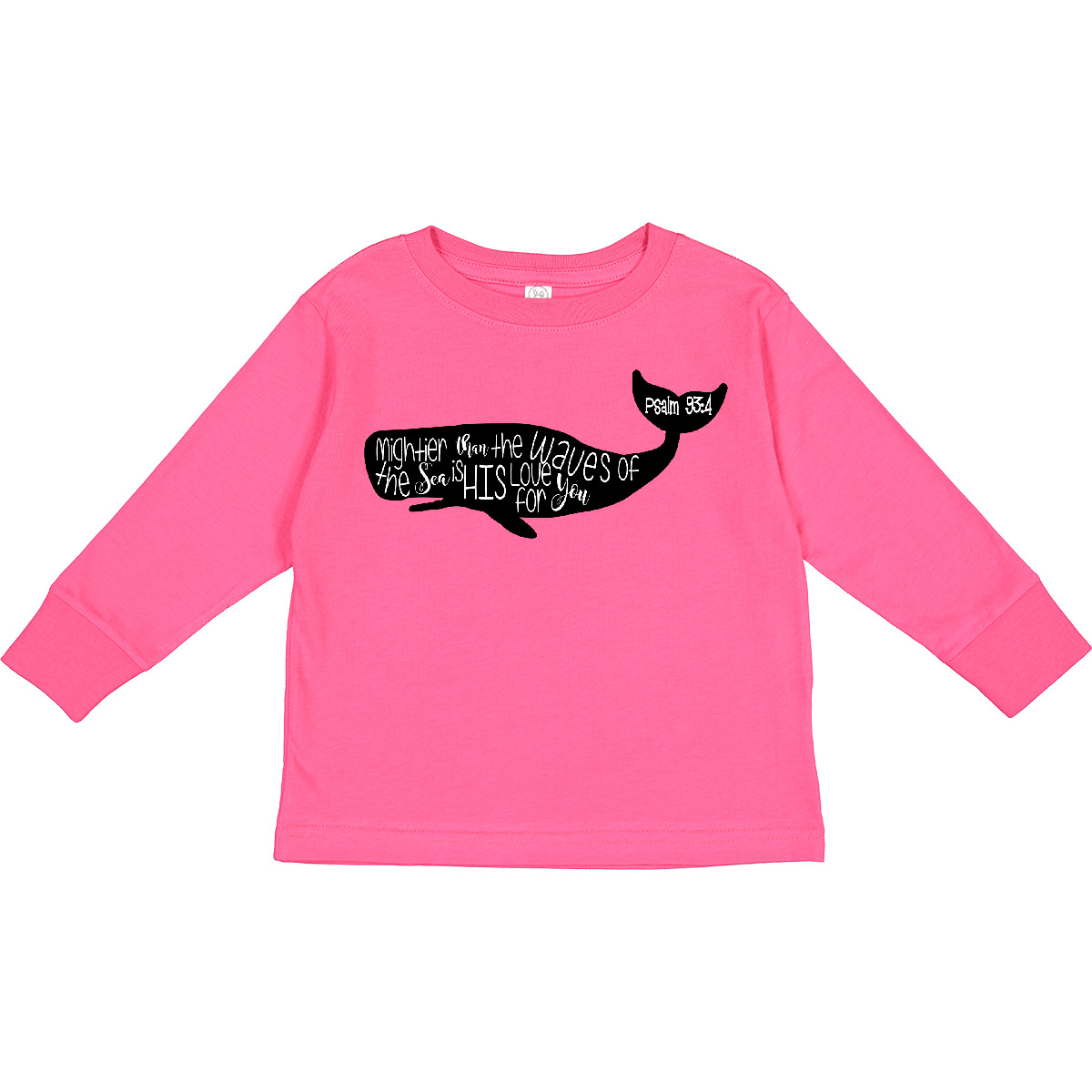 Inktastic Whale Psalms 93:4 Toddler Long Sleeve T-Shirt Boodlebug Graphic Verse - Picture 2 of 6