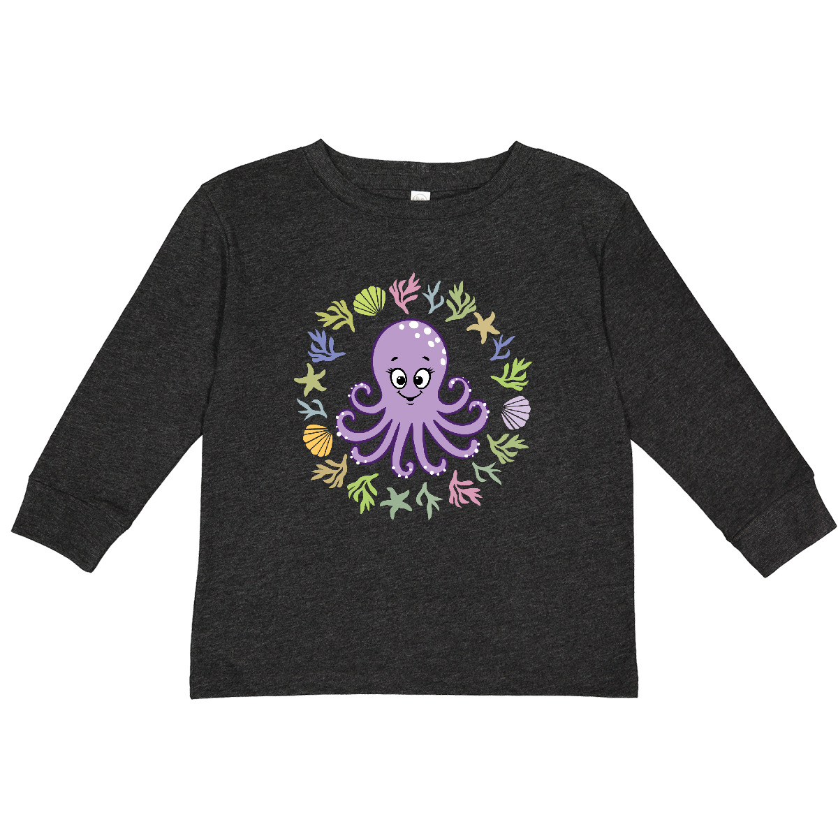Inktastic Octopus Cute Girls Outfit Toddler Long Sleeve T-Shirt Sea Clothes Dark - Picture 8 of 9