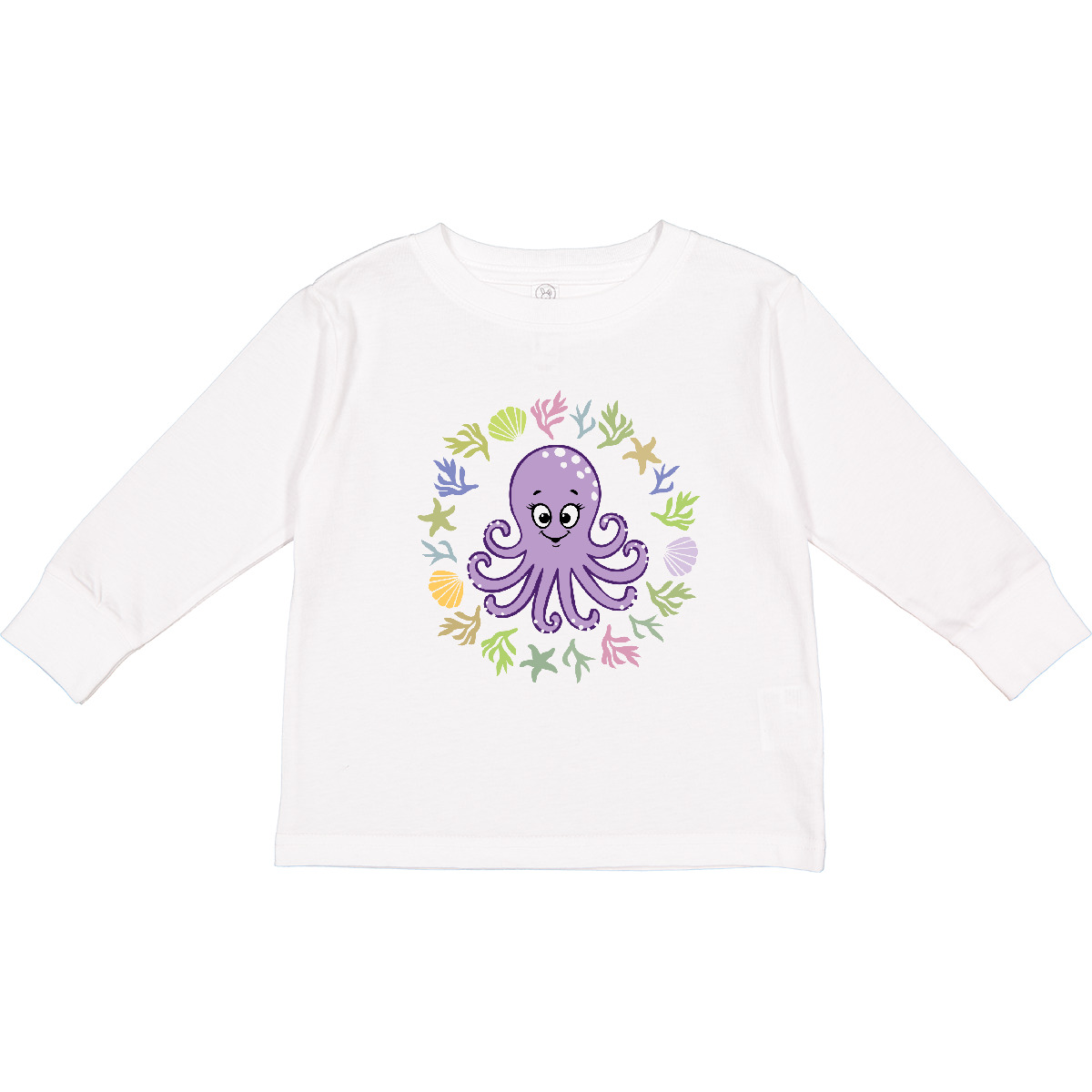 Inktastic Octopus Cute Girls Outfit Toddler Long Sleeve T-Shirt Sea Clothes Dark - Picture 9 of 9