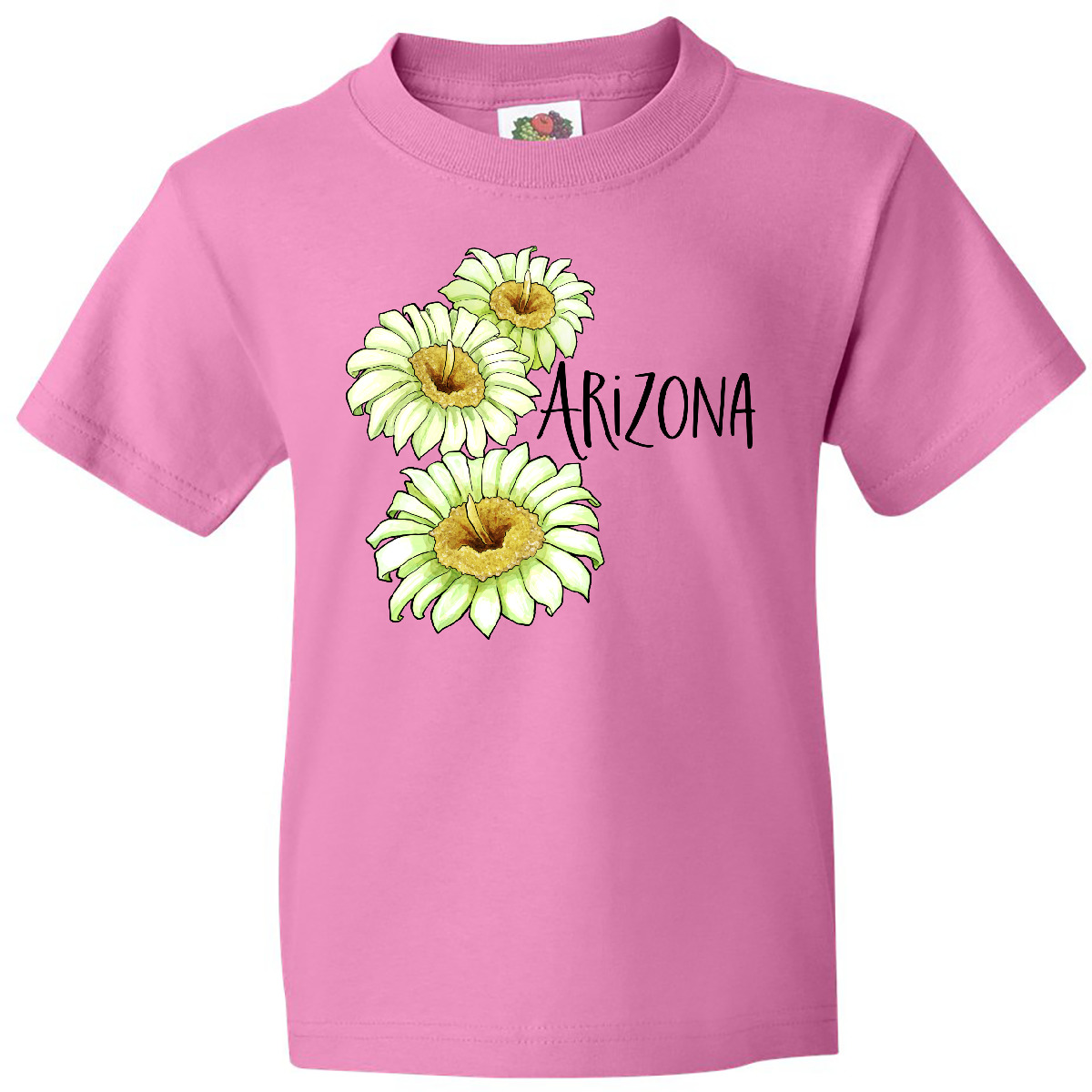 Inktastic Arizona Saguaro Cactus Flowers Youth T-Shirt State Home Flower Phoenix - Picture 2 of 9