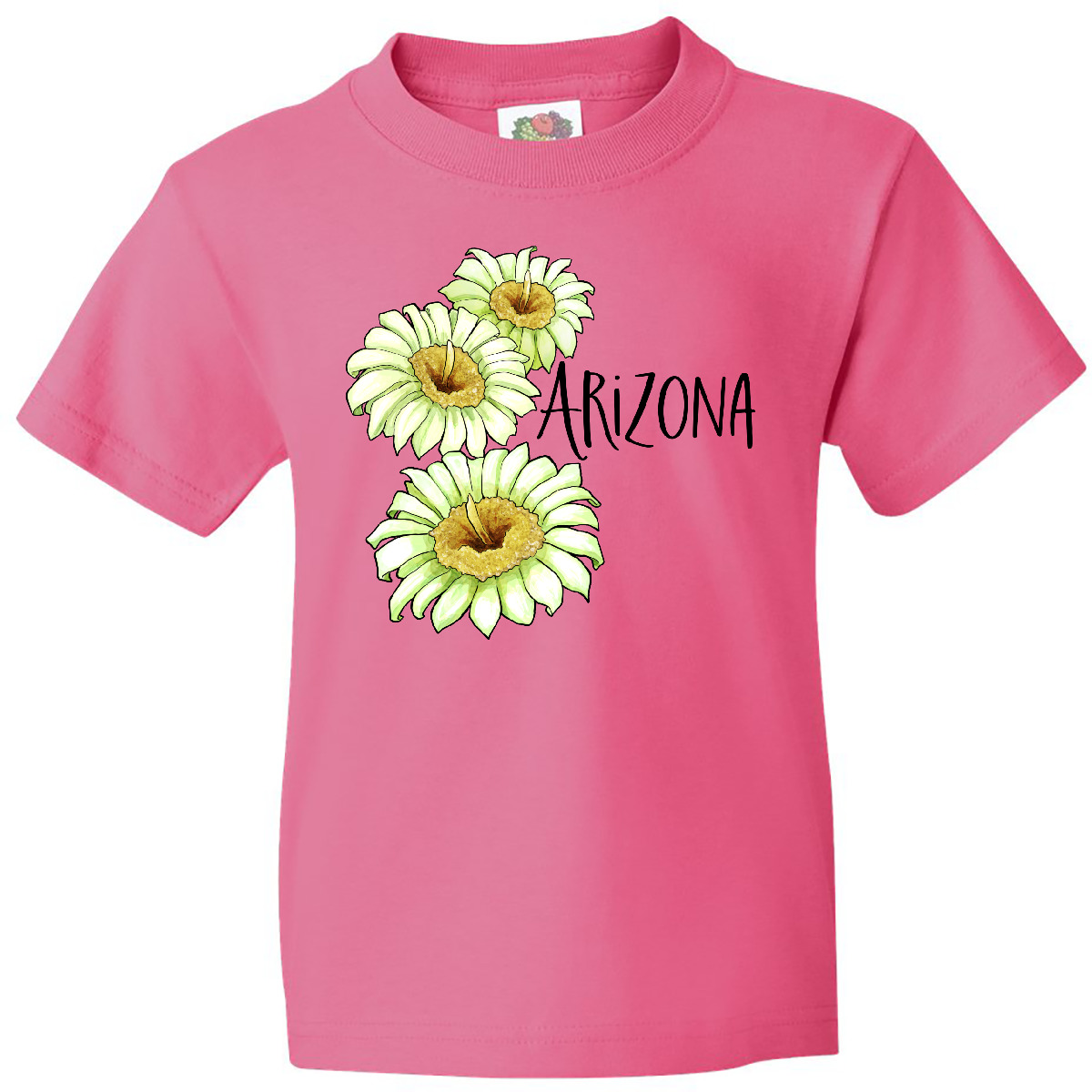 Inktastic Arizona Saguaro Cactus Flowers Youth T-Shirt State Home Flower Phoenix - Picture 5 of 9